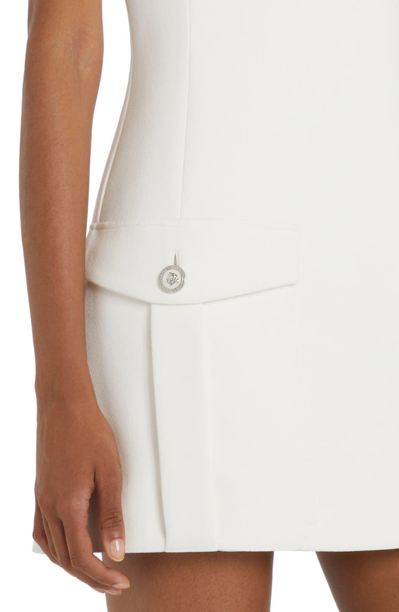 Versace Pocket Detail Sleeveless Minidress, Alternate, color, 