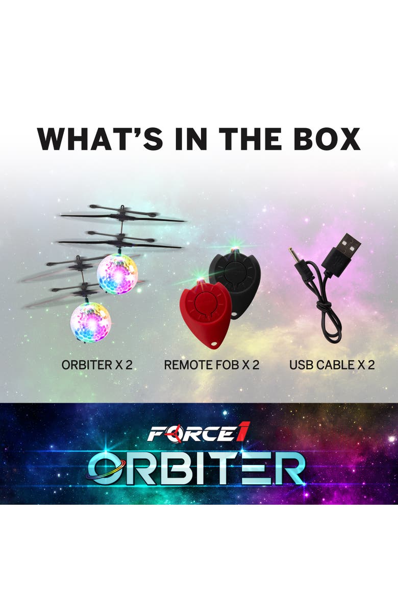 Force1 Orbiter Flying Orb Ball Hand Operated Drones - 2 Pcs, Alternate, color, Black