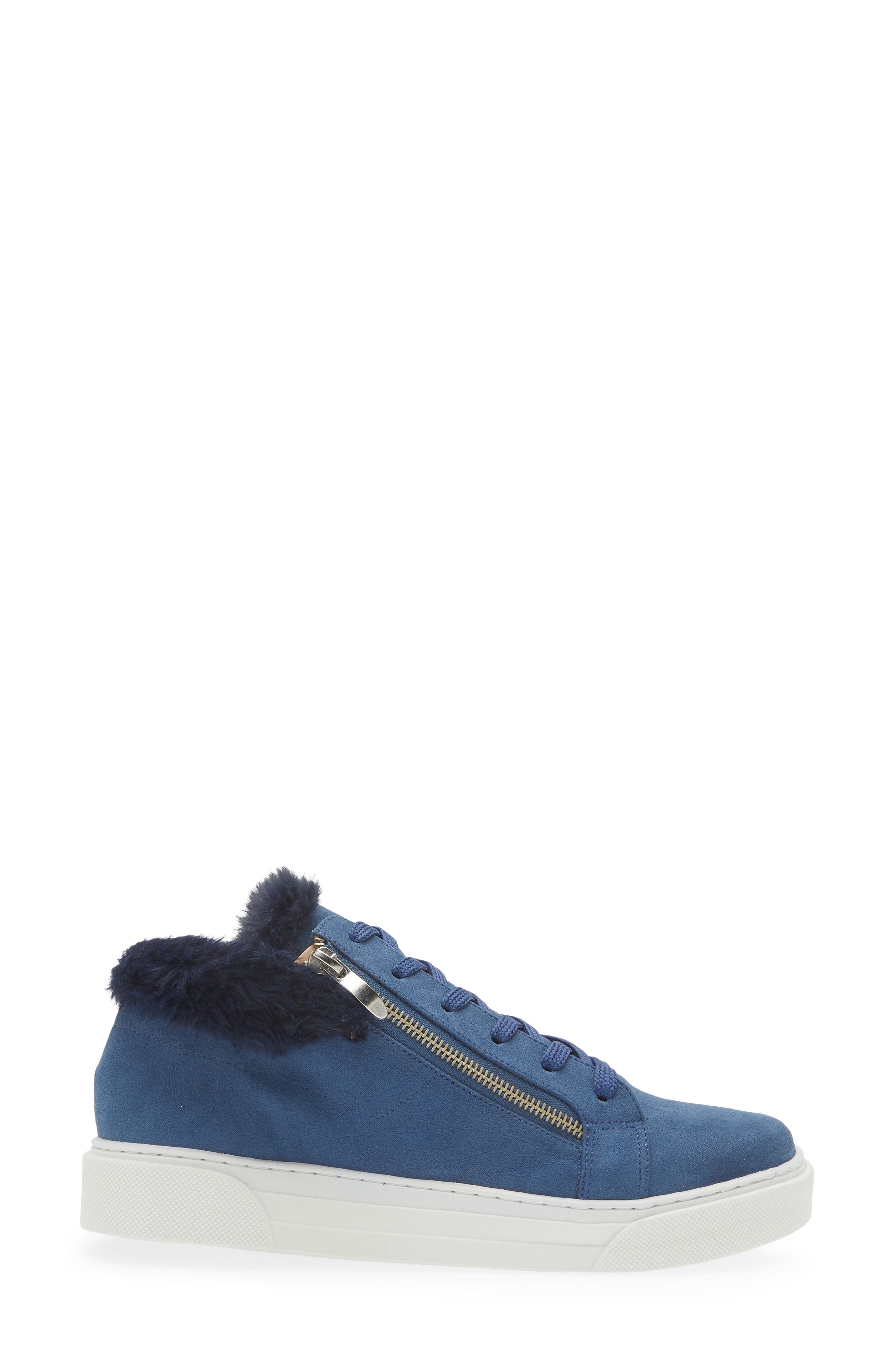 Love Rio Debbie Faux Fur Zip Sneaker, Alternate, color, Blue
