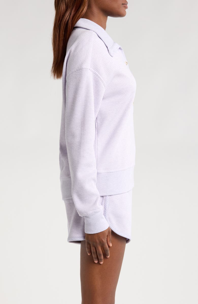 TravisMathew Long Weekend Henley Sweatshirt, Alternate, color, Heather Iris