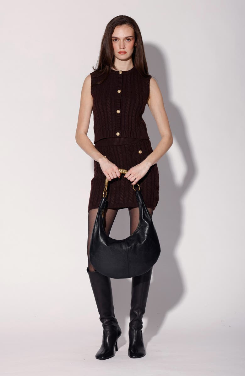 Walter Baker Gemma Cable Stitch Sweater Tank, Alternate, color, Plum