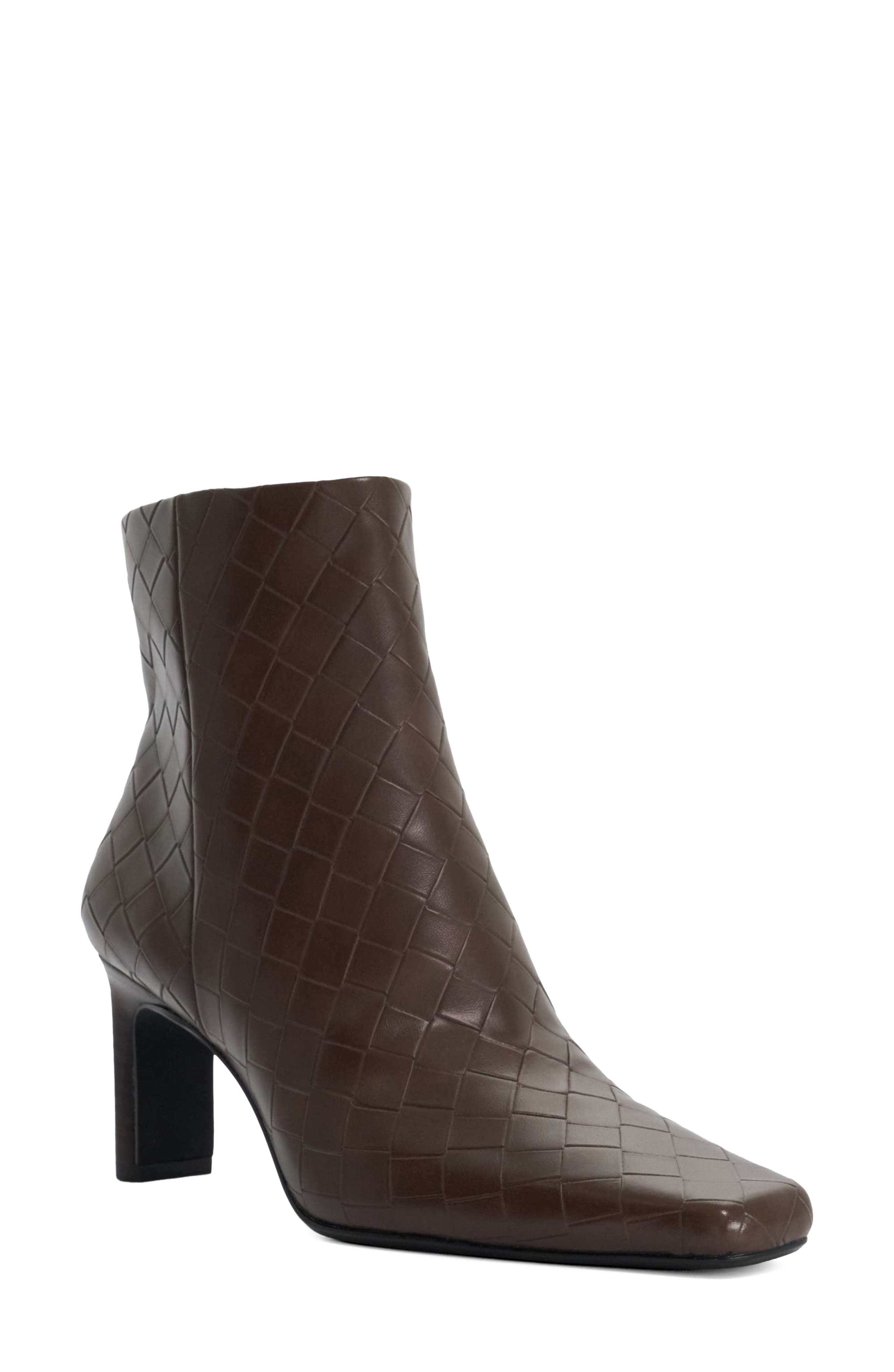 Occur Faux Leather Bootie, Main, color, CHOCOLATE