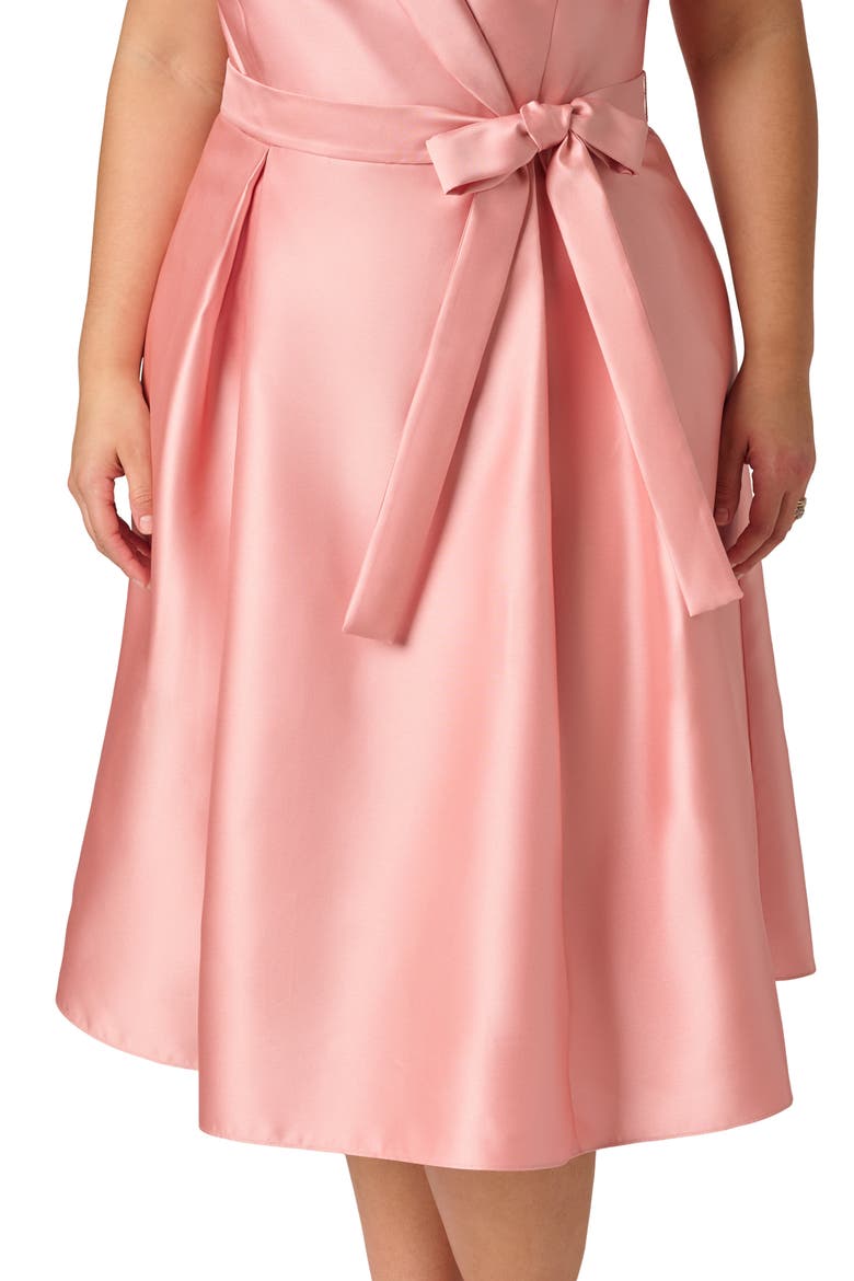 Lapel Mikado Midi Dress, Alternate, color, APRICOT ICE