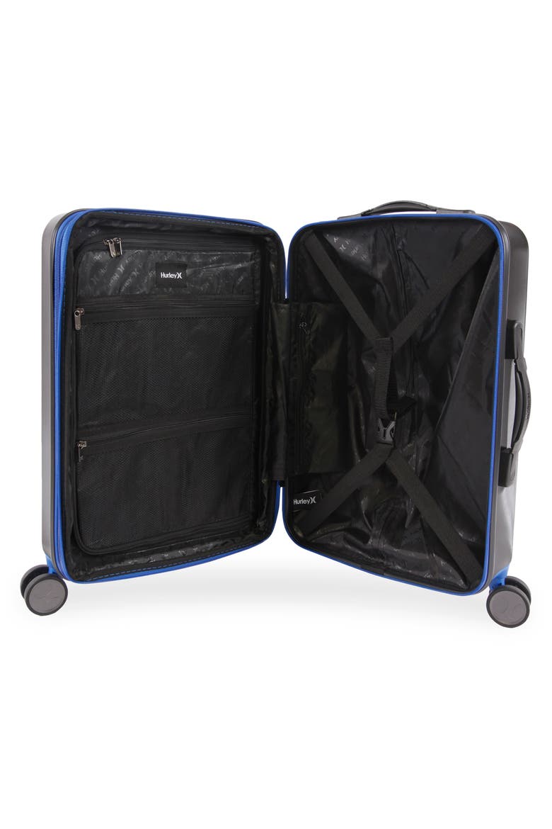 Wave 21" Hardshell Spinner Suitcase, Alternate, color, BLACK/ BLUE