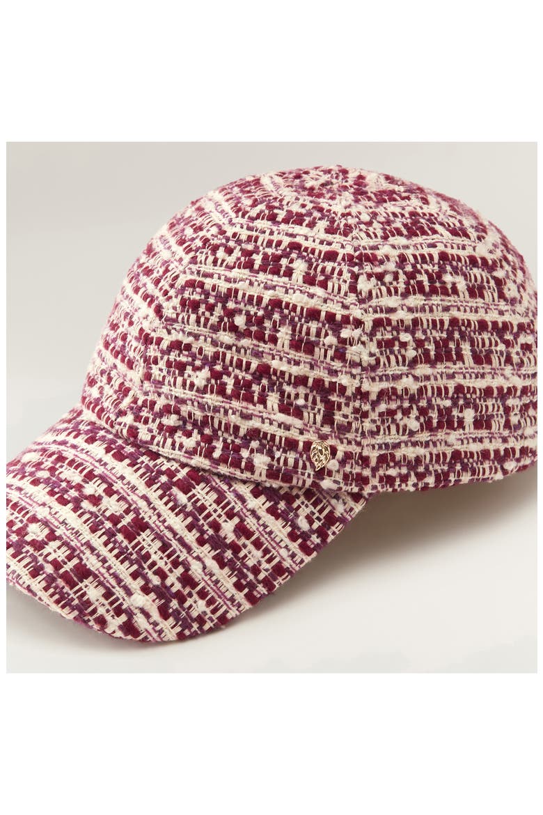 Charlette Bouclé Baseball Cap, Alternate, color, CRANBERRY