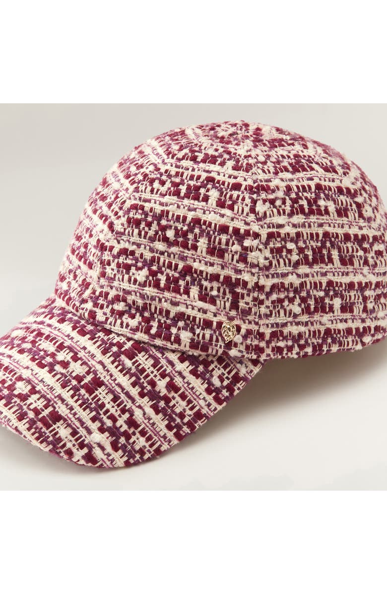 Helen Kaminski Charlette Bouclé Baseball Cap, Alternate, color, Cranberry