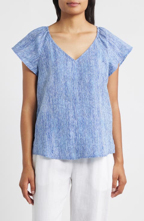 Shimmering Bay Linen Top