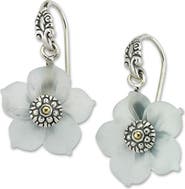 SAMUEL B. Crystal Flower Two-Tone Drop Earrings