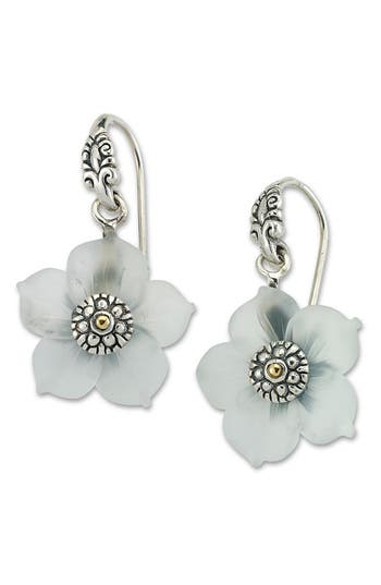 Samuel B. Crystal Flower Two-tone Drop Earrings