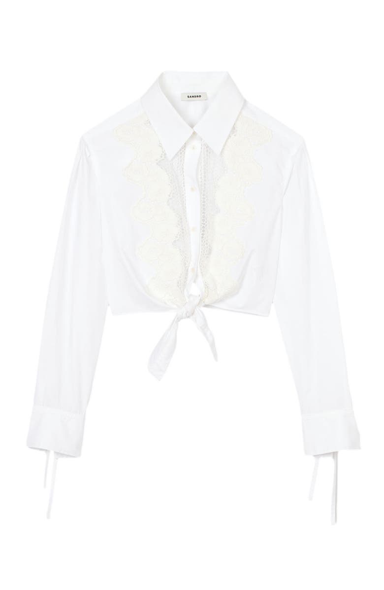SANDRO Lace bib shirt, Alternate, color, 