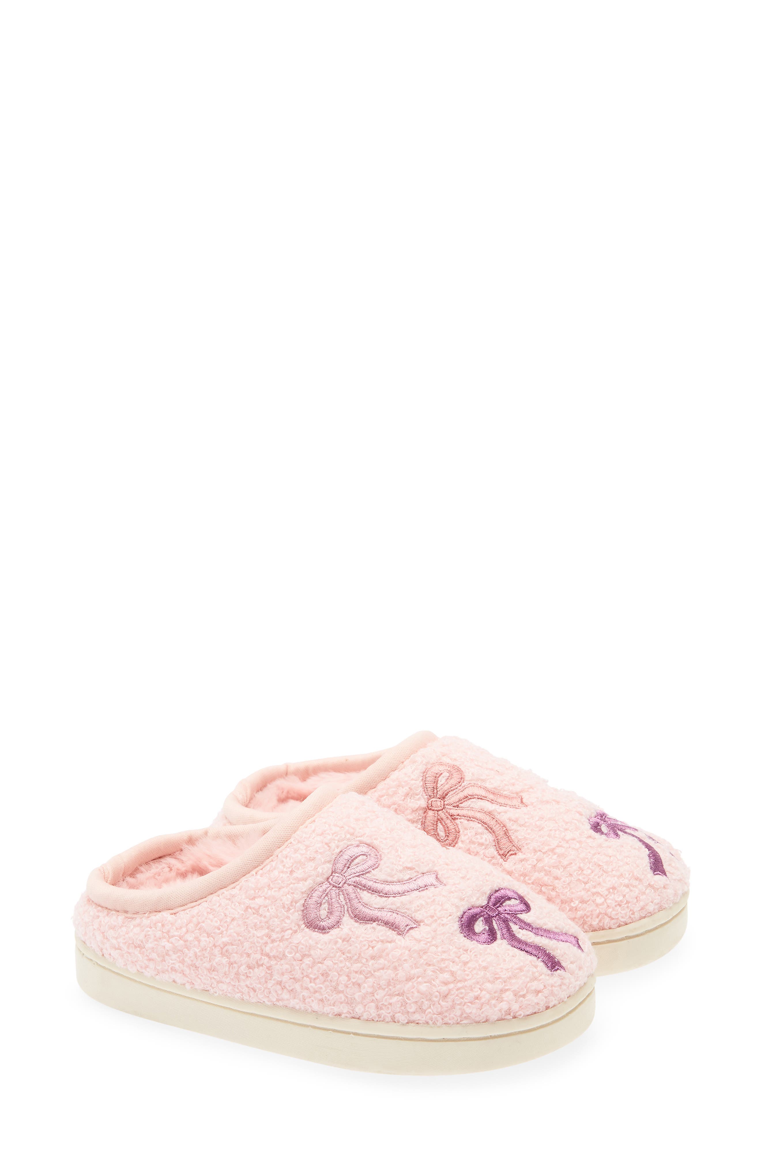 Kids' Bow Scuff Slipper, Main, color, PINK