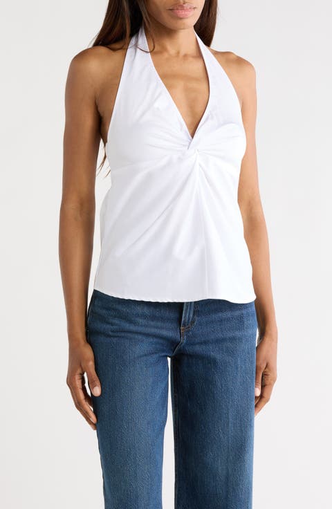 Cotton Blend Halter Top