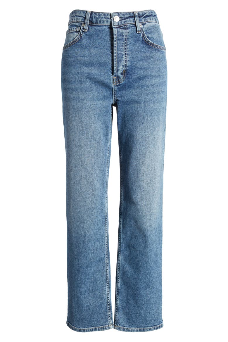 The Topanga High Waist Ankle Straight Leg Jeans, Alternate, color, BLUE STONE