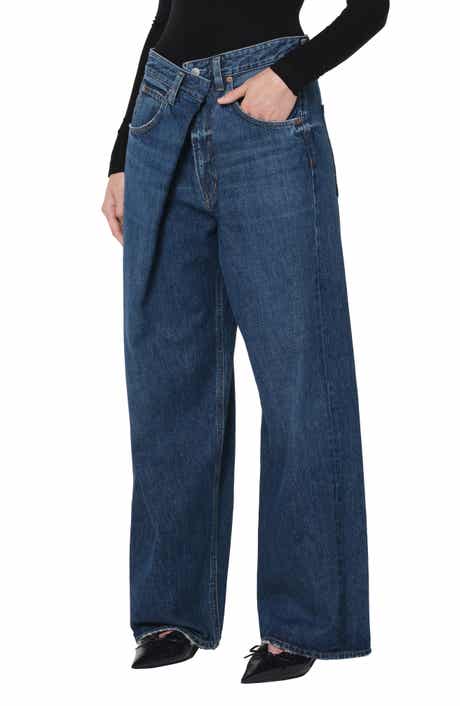 Vana Fold Waistband Wide Leg Jeans