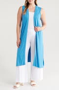 24seven Comfort Apparel Open Front Long Vest