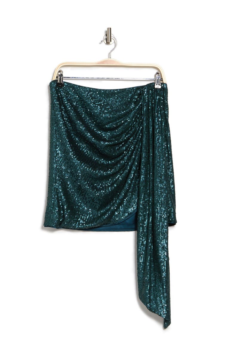Simkhai Jonathan Simkhai Sequin Drape Panel Miniskirt, Alternate, color, 