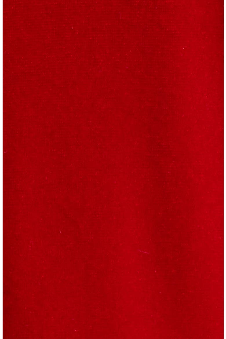 Jena Glow Bow Long Sleeve Velvet Midi Dress, Alternate, color, RED