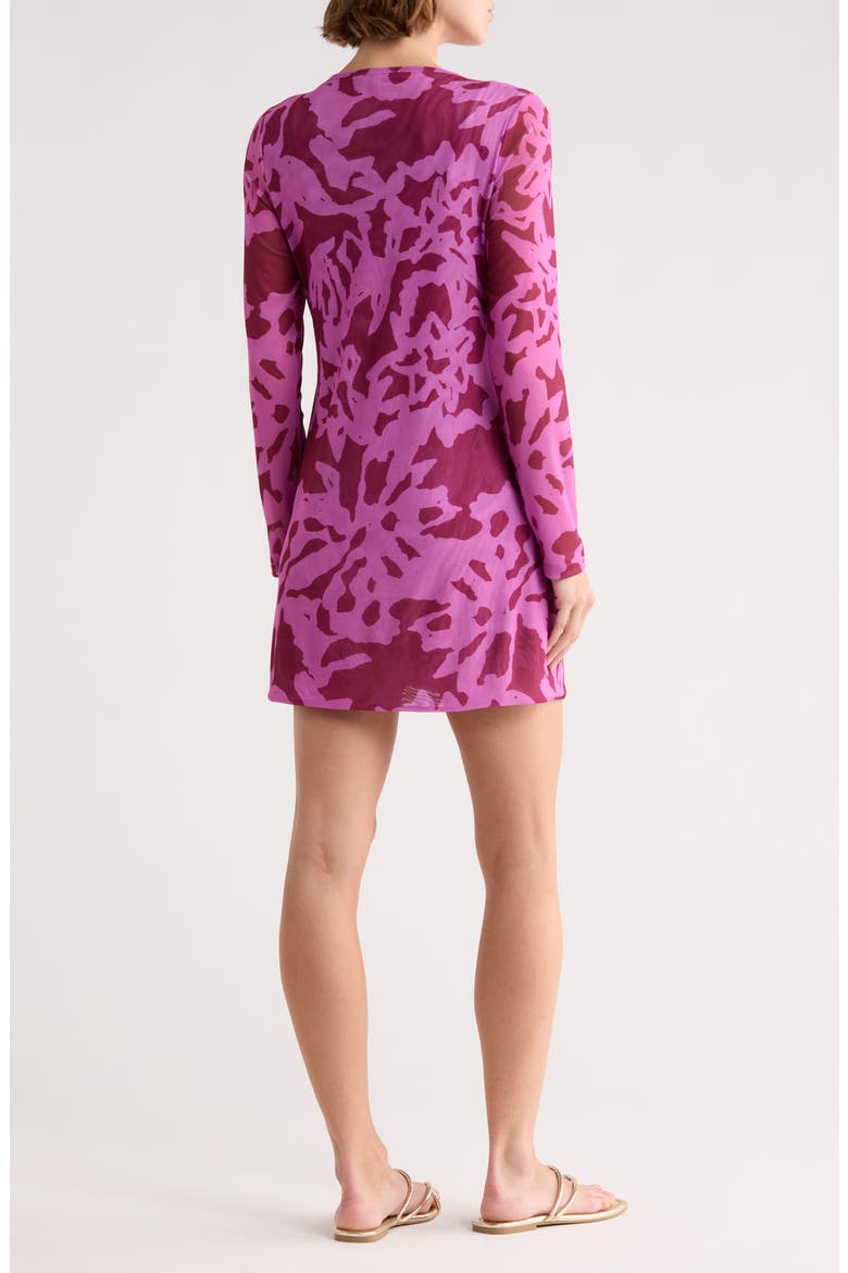 Cleo Long Sleeve Cover-Up Dress, Alternate, color, PINK MULTI