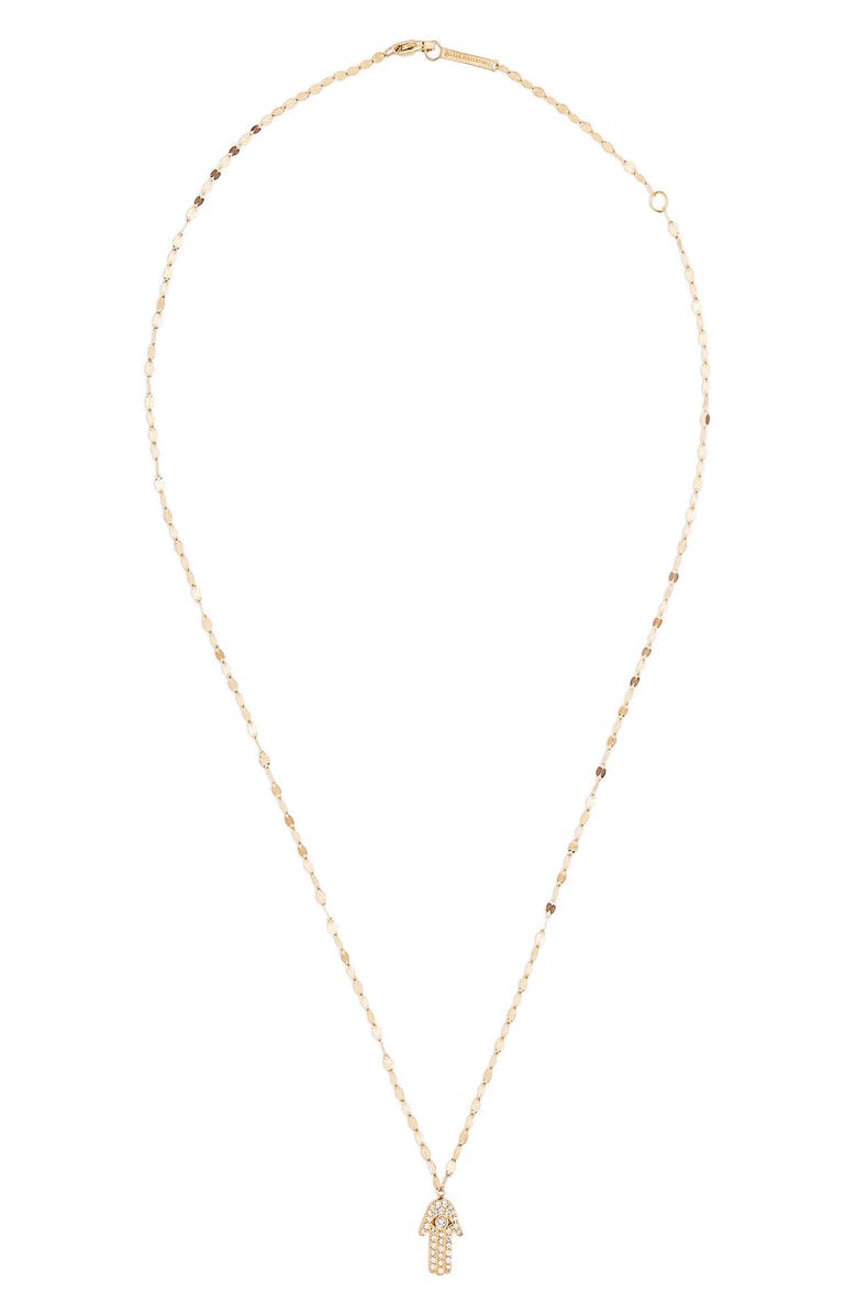 LANA Diamond Hamsa Pendant Necklace, Alternate, color,