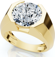 Bliss Diamond Certified 5 Ct Elon Signature Men's Bezel Diamond Ring Lab Grown