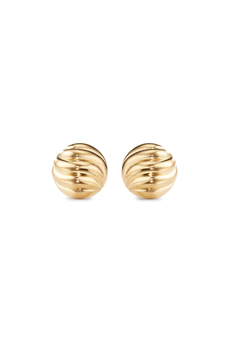 'Sculpted Cable' Stud Earring in Gold, Main, color, GOLD