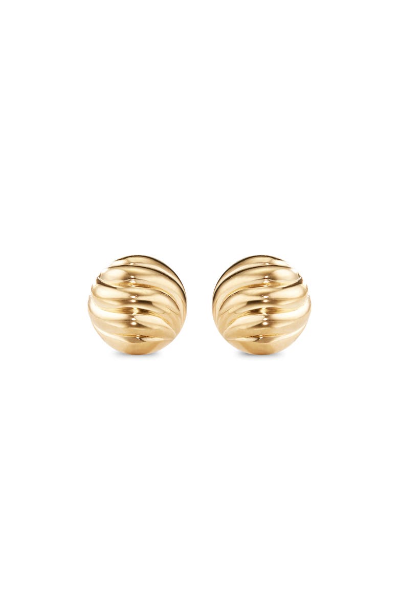 David Yurman 'Sculpted Cable' Stud Earring in Gold, Main, color, Gold
