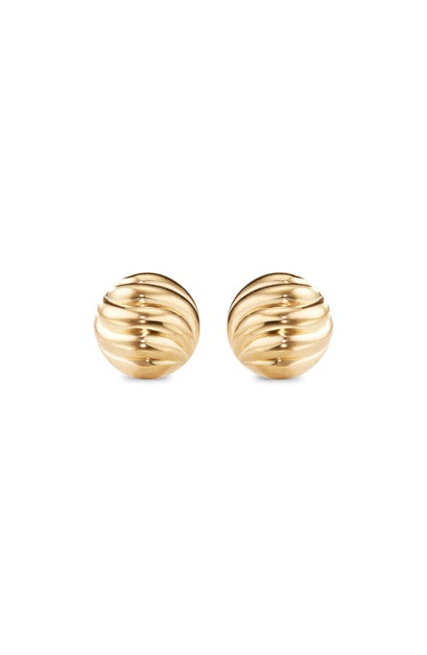 'Sculpted Cable' Stud Earring in Gold