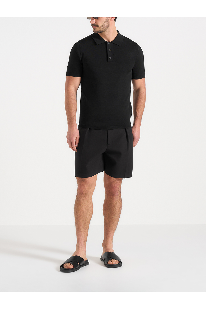 Marin Tailored Pleated Shorts, Alternate, color, Black
