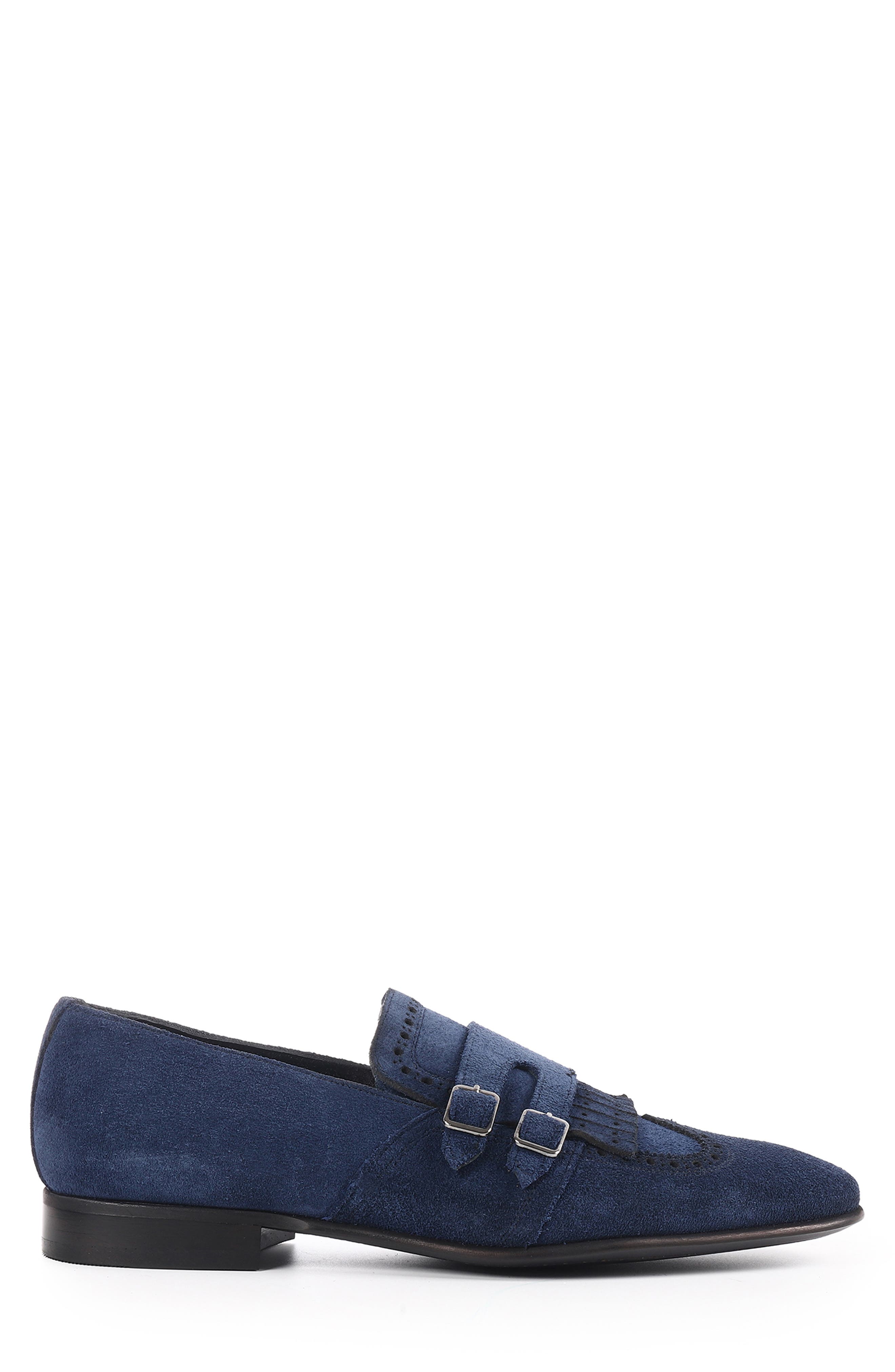 Nexus Kiltie Fringe Monk Shoe, Alternate, color, NAVY BLUE