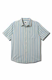 Quiksilver Oxford Stripe Classic Short Sleeve Button-Up Shirt