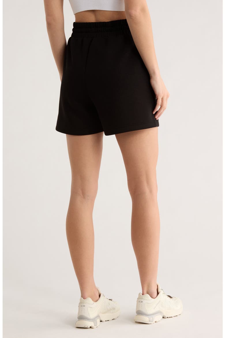 Whisper Knit High Waist Shorts, Alternate, color, BLACK