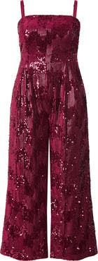 City Chic Sequin Sleeveless Wide Leg Jumpsuit