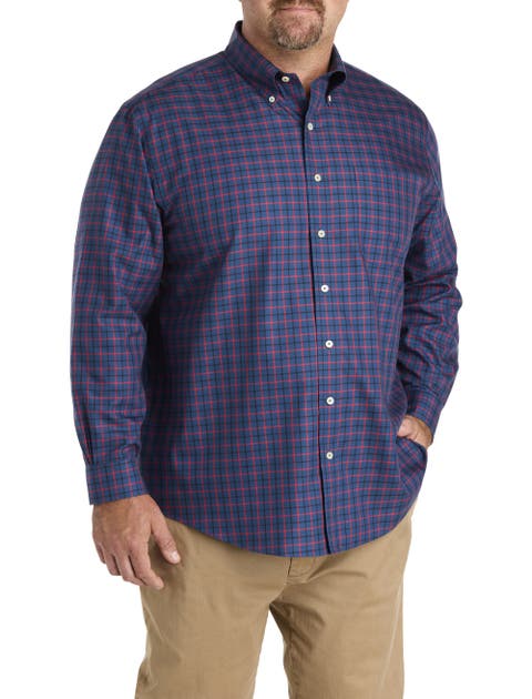Big 
Tall Non-Iron Windowpane Sport Shirt