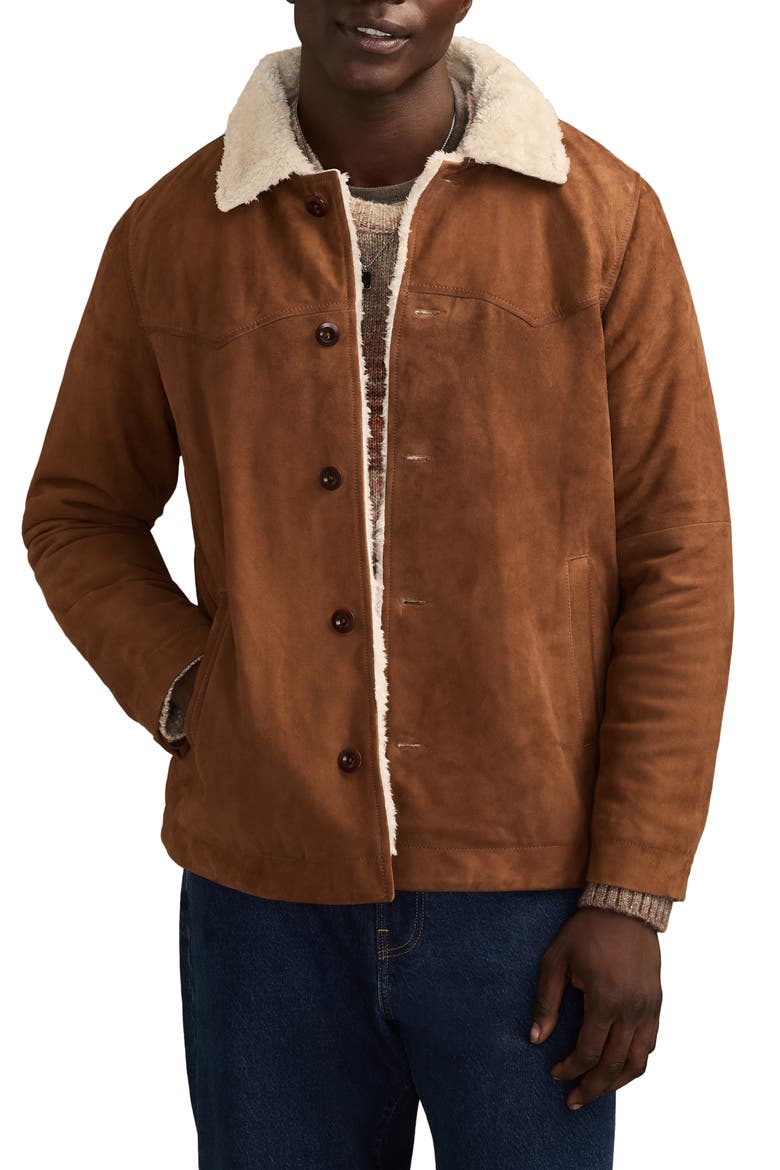 Faux Shearling Ranch Coat, Main, color, DARK TAN