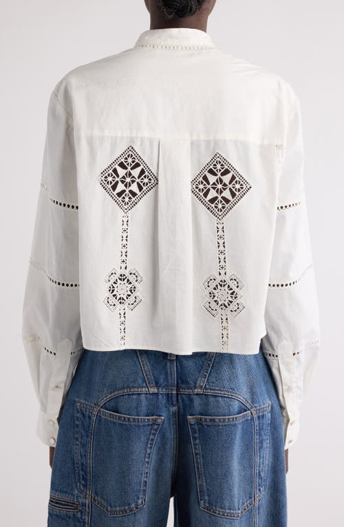 Isabel Marant Serena Openwork Embroidered Cotton Button-up Shirt In White