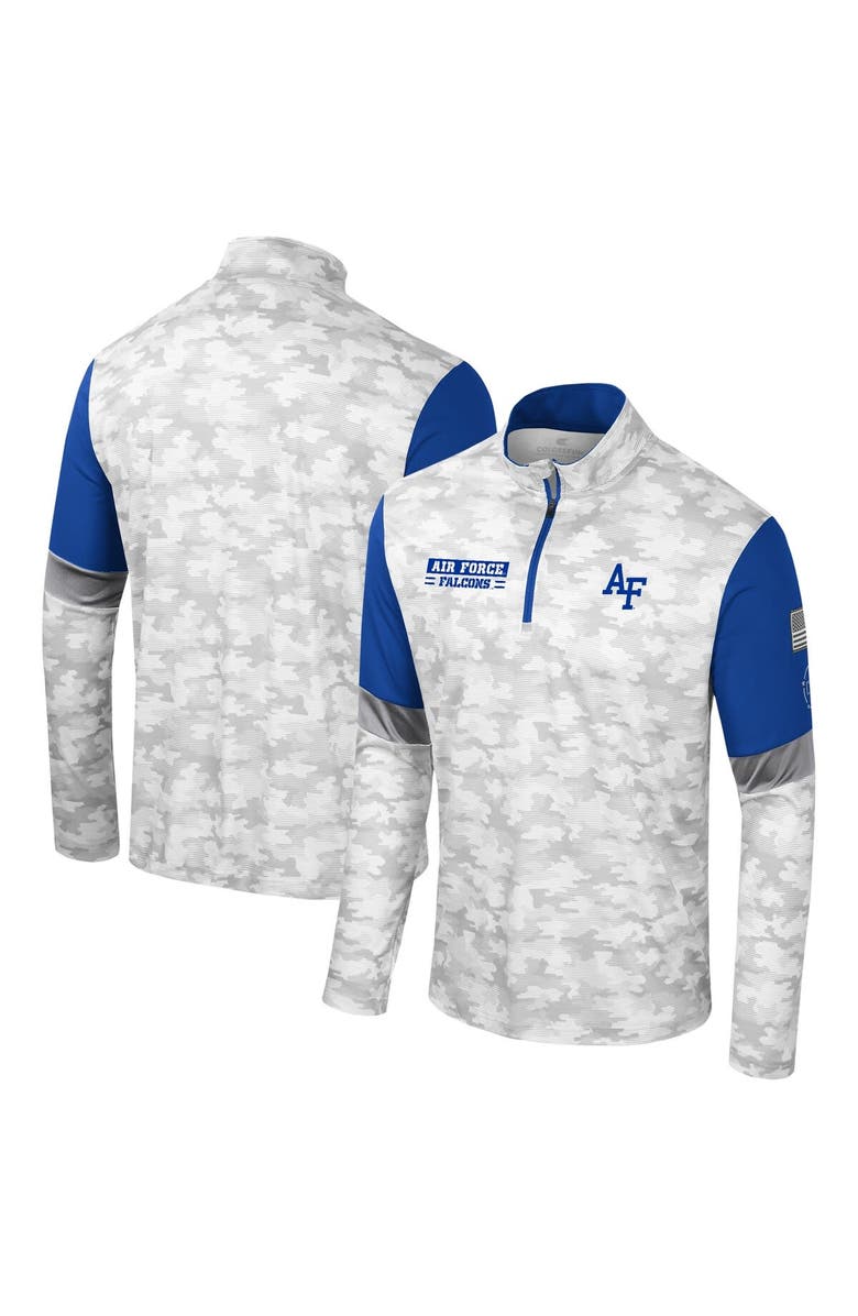 COLOSSEUM Men's Colosseum  Camo Air Force Falcons OHT Military Appreciation Tomahawk Quarter-Zip Windshirt, Main, color, 