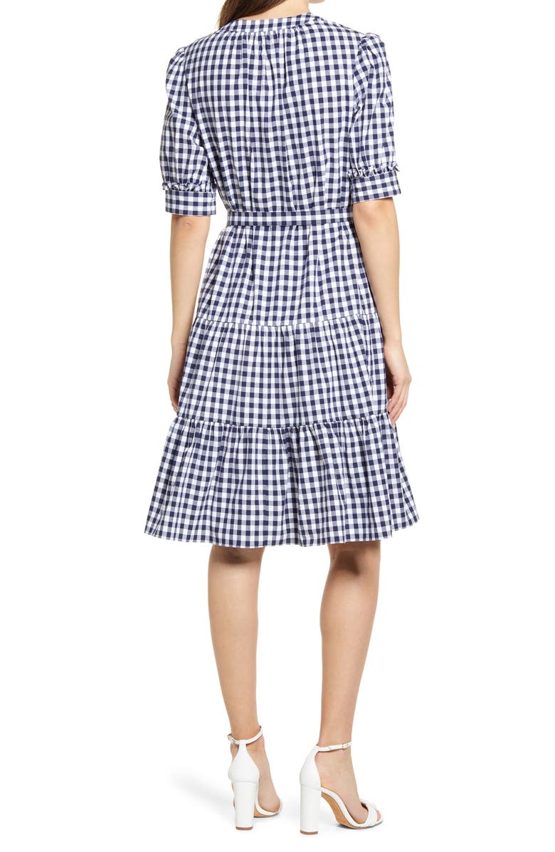 Draper James Puff Sleeve Stretch Cotton Dress, Alternate, color, 