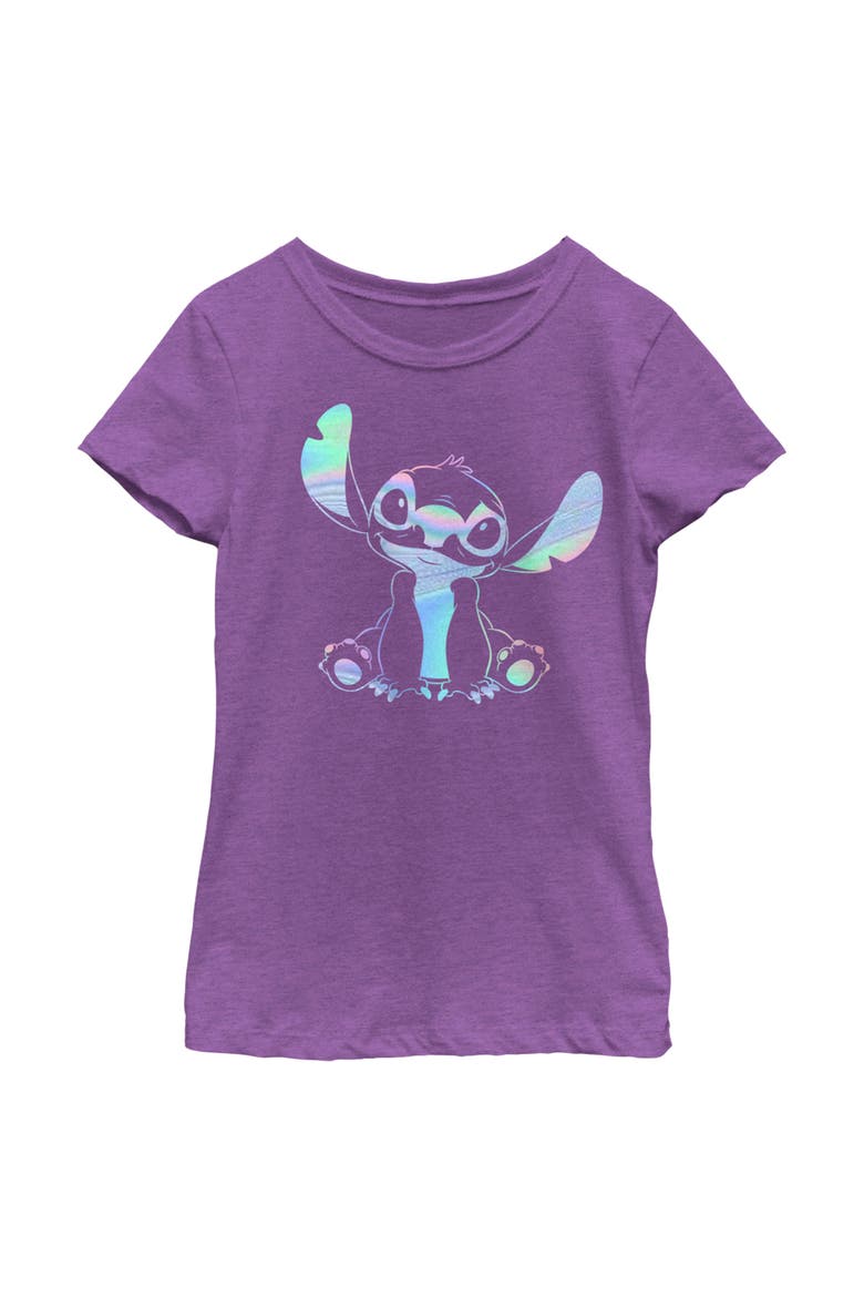 Girls' Colorful Stitch Graphic Tee, Main, color, Purple Berry