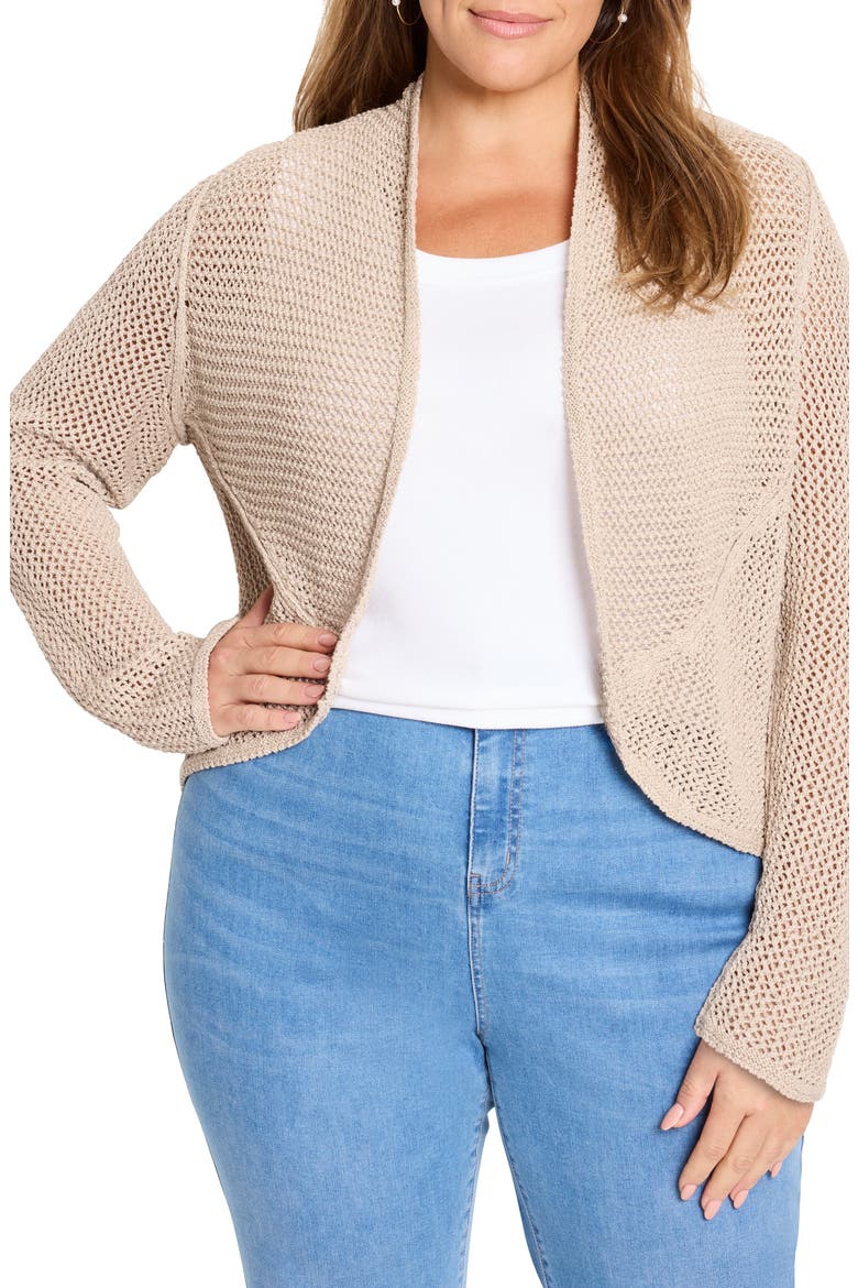 Mesh Cocoon Cardigan, Main, color, CHAMOIS