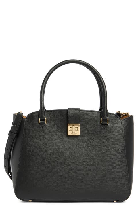 phoebe refined grained leather top handle bag
