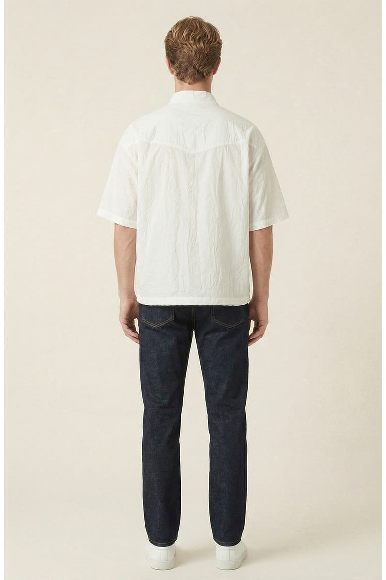 Stand Collar Short Sleeve Shirt, Alternate, color, Off-White