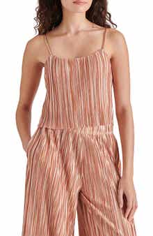Steve Madden Moira Variegated Stripe Plissé Camisole