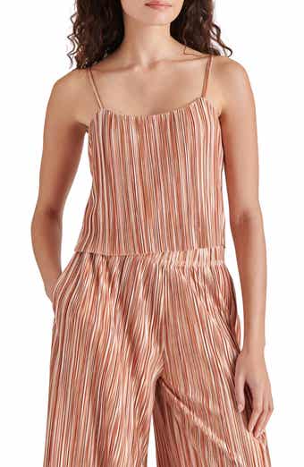 Steve Madden Moira Variegated Stripe Plissé Camisole