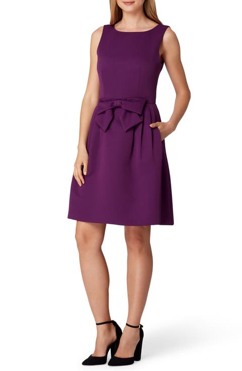 Sleeveless Bow Waist Fit & Flare Dress (Regular & Petite)
