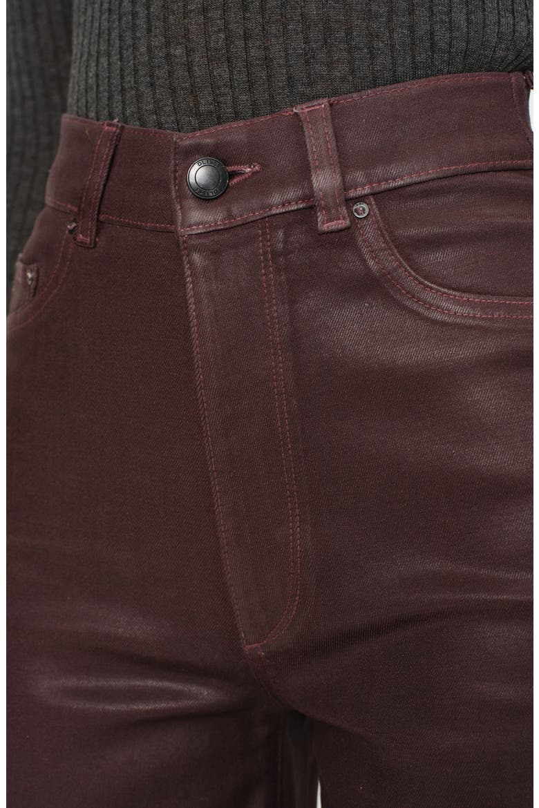 Hepburn Wide Leg High Rise Coated Jeans, Alternate, color, MULBERRY