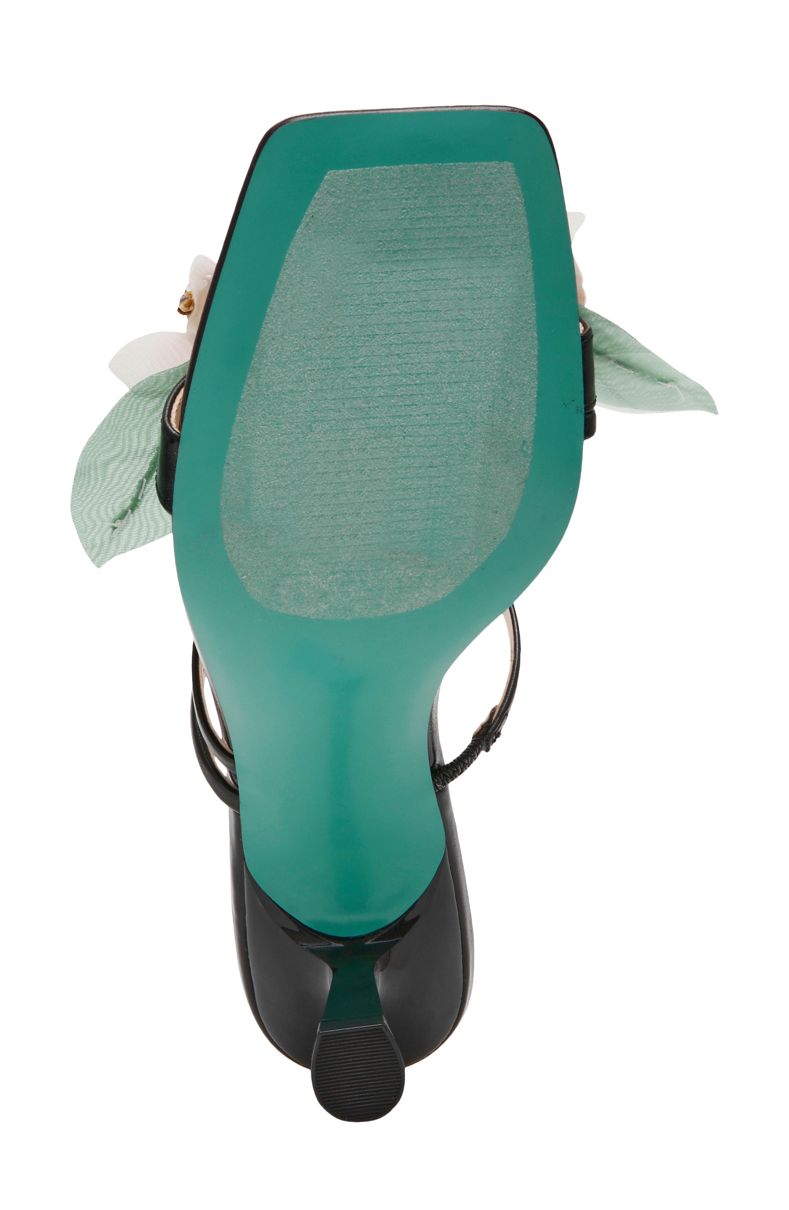 Betsey Johnson Wells Beaded Flower Sandal, Alternate, color, Black