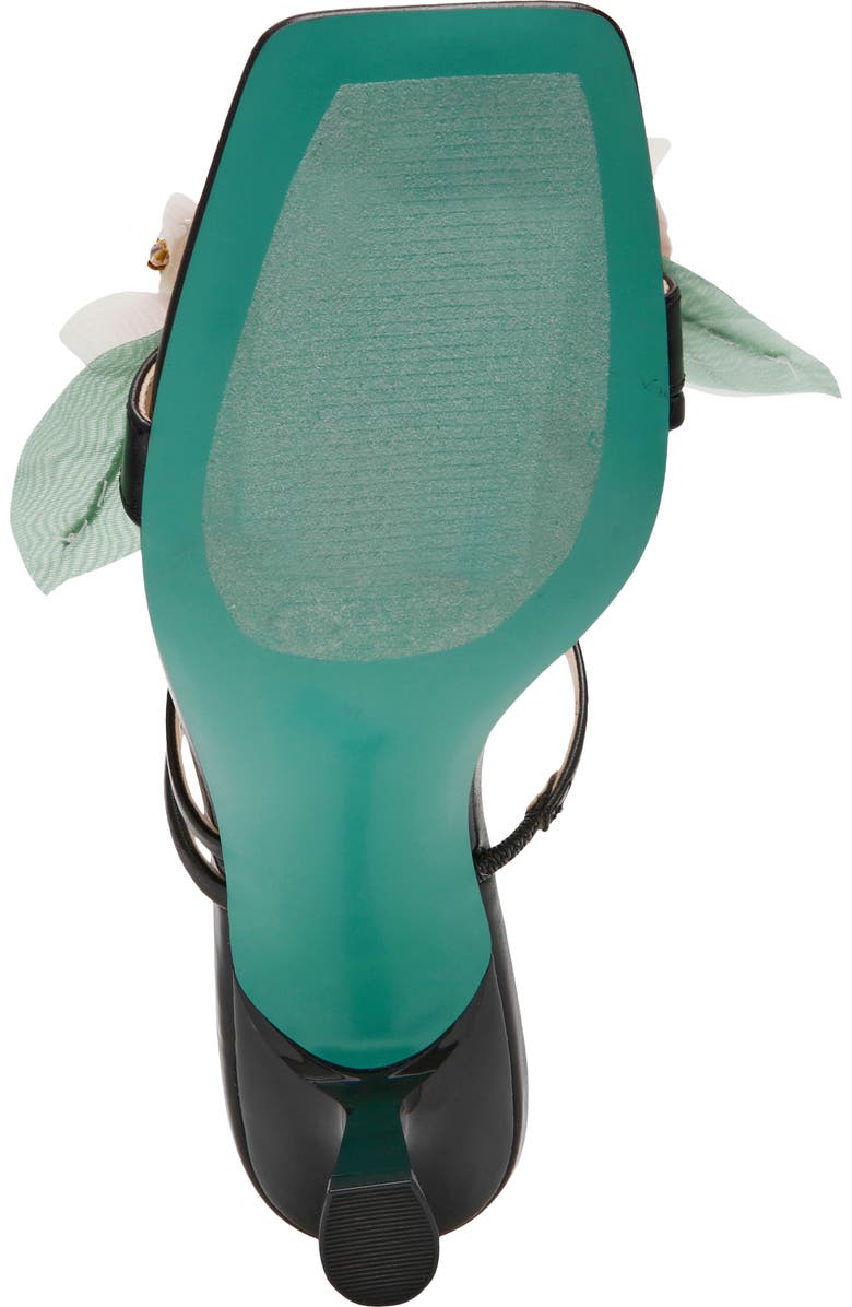 Betsey Johnson Wells Beaded Flower Sandal, Alternate, color, Black