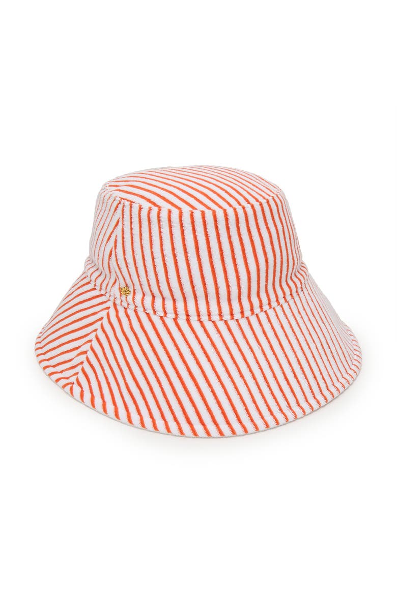 Lele Sadoughi Reversible Terry Long Brim Bucket Hat, Main, color, Creamsicle