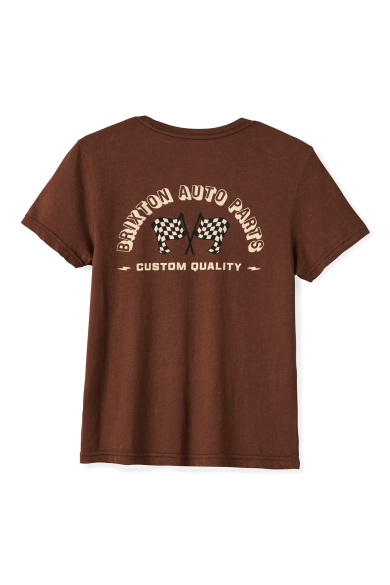 Auto Parts Fitted Crewneck Graphic T-Shirt, Alternate, color, BROWN