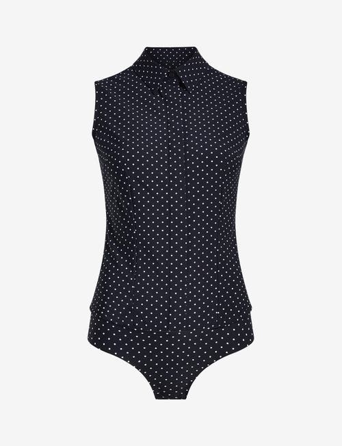 COMMANDO COMMANDO CLASSIC PRINTED SLEEVELESS BUTTON DOWN BODYSUIT